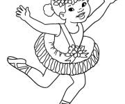 Coloriage Danseuse pendant la performance chor&eacute;graphique