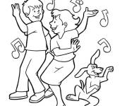 Coloriage Danseuse pendant le f&ecirc;te