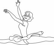 Coloriage et dessins gratuit Danseuse saut planche pour enfant à imprimer