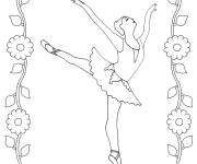 Coloriage Danseuse sur une carte postale