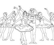 Coloriage Danseuses de ballet pendant le spectacle