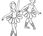 Coloriage Danseuses pendant les cours de chor&eacute;graphie