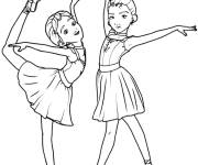 Coloriage Deux filles danseuses