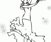 Coloriage Femme danseuse de Flamenco