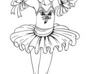 Coloriage et dessins gratuit fille danse pour enfants à imprimer