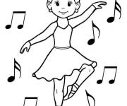 Coloriage Jeune danseuse ballerine