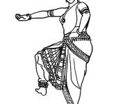 Coloriage L'indienne en dansant