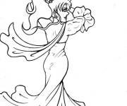 Coloriage La femme danse le flamenco