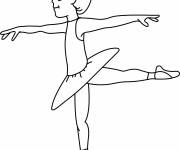 Coloriage et dessins gratuit Petite fille danseuse facile à imprimer