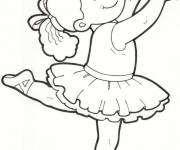 Coloriage Petite fille danseuse pour enfant