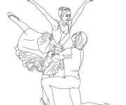 Coloriage Soutien &agrave; la danseuse classique