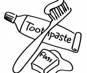 Coloriage Brosse et dentifrice
