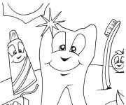 Coloriage et dessins gratuit Dent et Brosse à imprimer