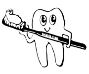 Coloriage Dent porte la brosse