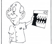 Coloriage Dentiste contrôle les dents