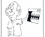 Coloriage Dentiste contr&ocirc;le les dents