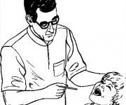 Coloriage Dentiste et patient couleur