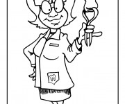 Coloriage Dentiste extrait une dent