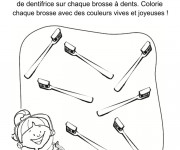 Coloriage et dessins gratuit Dentiste les brosses à dent à imprimer