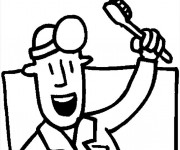 Coloriage Dentiste porte une brosse