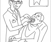 Coloriage et dessins gratuit Dentiste soigne les dents à imprimer