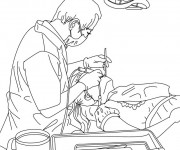 Coloriage Dentiste travaille