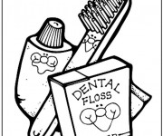 Coloriage Dessin de brosse et dentifrice maternelle