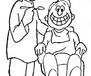 Coloriage Enfant souriant chez le dentiste