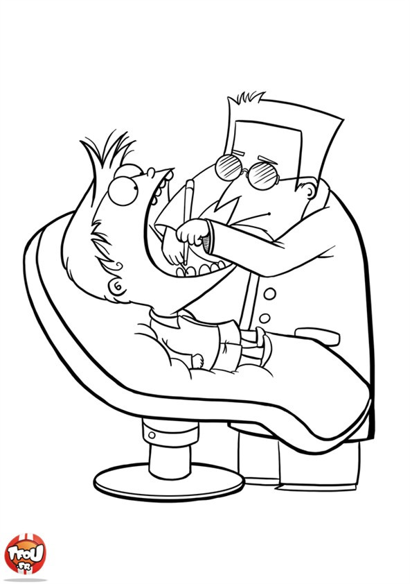 Coloriage Humour Dentiste Dessin Gratuit à Imprimer