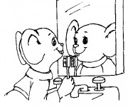 Coloriage Souris avec des dents saines