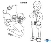 Coloriage Un jeune dentiste