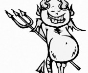 Coloriage Diable humoristique