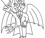 Coloriage et dessins gratuit Diable porte son chapeau à imprimer