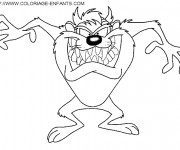 Coloriage Diable Tasmanien méchant