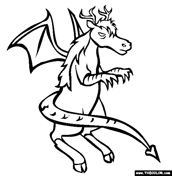 Coloriage et dessins gratuits Dragon diabolique à imprimer
