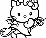 Coloriage Hello Kitty Diable