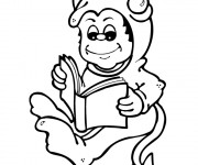 Coloriage Petit enfant diable lit un livre