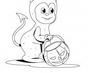 Coloriage et dessins gratuit Un petit diable d'Halloween à imprimer