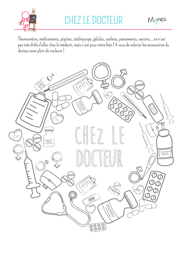 Coloriage Docteur La Peluche Dessin Docteur Medecin à imprimer