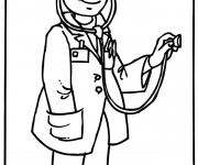 Coloriage et dessins gratuit Docteur entrain d'examiner à imprimer