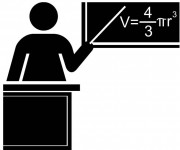 Coloriage Enseignante pendant la leçon de mathématiques