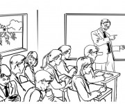 Coloriage Le professeur explique le cours aux &eacute;l&egrave;ves