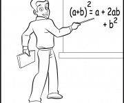 Coloriage Un ma&icirc;tre pendant un cours de math