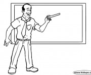 Coloriage Un professeur avec une r&egrave;gle