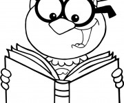Coloriage Un professeur lit un livre