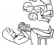 Coloriage une ma&icirc;tresse montre aux &eacute;l&egrave;ves des images