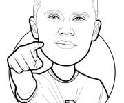 Coloriage Caricature facile de Haaland