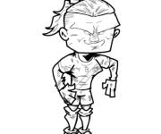 Coloriage Chibi Erling Haaland facile