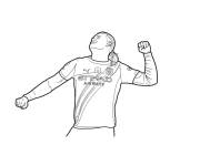 Coloriage Erling Haaland c&eacute;l&egrave;bre le but