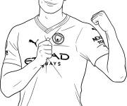 Coloriage Erling Haaland confiant de sa puissance